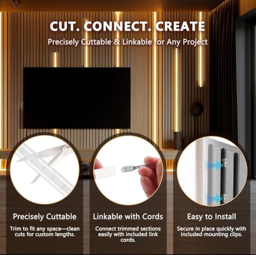 LED Strip Lights for Slat Wall Recessed - 16.4ft Smart Dimmable, Tunable White, Alexa Control