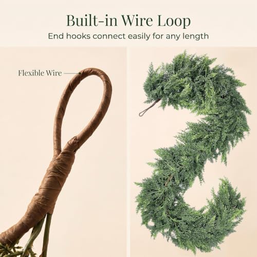 2PCS 9FT Gradient Christmas Garland Artificial Cedar Wreath Decor