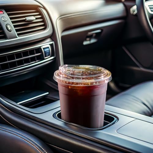 Turbo Bee 24 oz Disposable Plastic Cups with Strawless Lids - 200 Pack