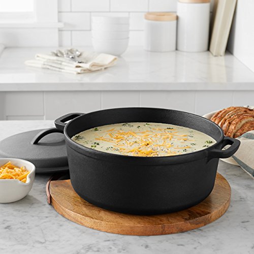7-Quart Pre-Seasoned Cast Iron Dutch Oven with Lid & Dual Handles