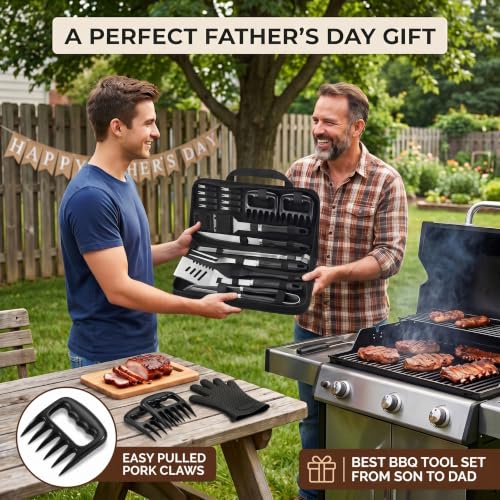 Romanticist 23-Piece Stainless Steel BBQ Grill Tools Kit - Black2