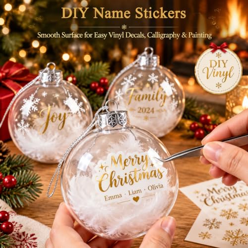 3.15 inch Christmas Balls,12PCS Clear Plastic Ornament Balls,DIY