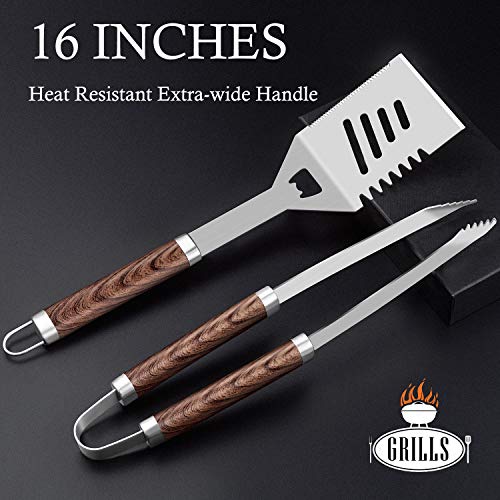 Romanticist 26-Piece BBQ Grill Set with Apron & Thermometer - Brown