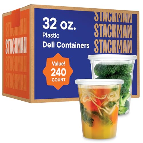 32 oz. Food Storage Containers Bulk Pack - 240-Count Airtight Food Containers
