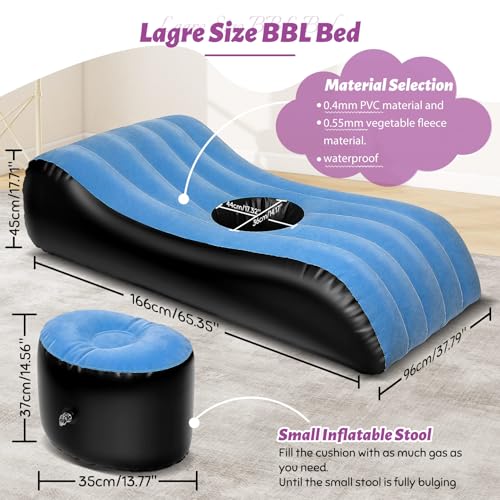 Blue Post-Surgery BBL Bed with Hole for Sleeping & Recovery - Wolfwo