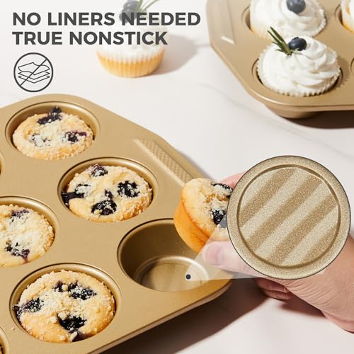 Antique Gold 9-Piece Nonstick Bakeware Set - Non-Toxic Baking Pans