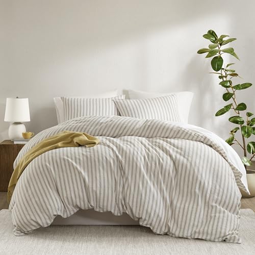 Madison Park Linen Cotton Rayon Duvet Cover Set - King, Tan