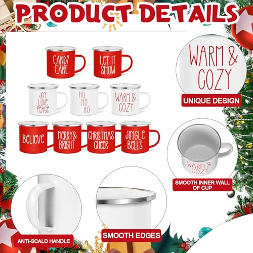 Sieral 27-Pack Christmas Enamel Coffee Mugs, 12 oz Winter Hot Chocolate Cups