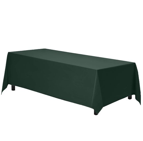 Gee Di Moda Rectangle Tablecloth - 90 x 156 Inch Hunter Green Table Cloth for 8 Foot Tables with Floor-Length Drop - Heavy Duty Washable Fabric for Holiday Party, Dinner, Weddings & Baby Shower
