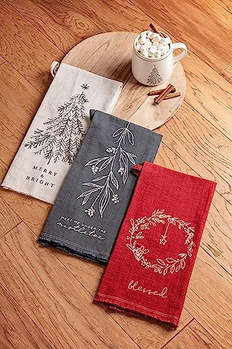 Karma Gifts Embroidered Cotton Tea Towels Ornaments – Small