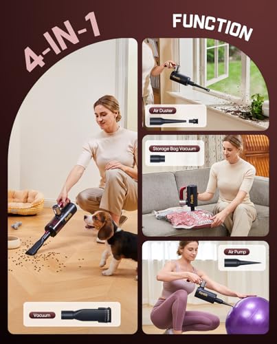 Cordless Handheld Vacuum Cleaner with LED Touch Screen & 4-in-1 Accessories