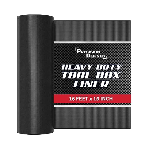 Precision Defined Toolbox Liner 16 ft x 16 in Non-Slip Drawer Organizer Black