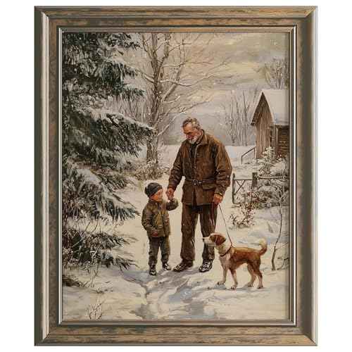 Vintage Country Christmas Print, Holiday Decor, Winter Wall Art, Vintage Christmas, Snowy Winter Christmas Art, Farmhouse Christmas Decor (8x10 inch Print Unframed)