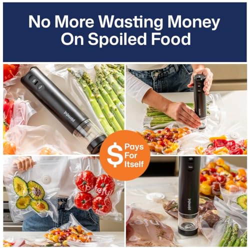 VacuSeal Handheld Food Vacuum Sealer with 45 Bags - Cordless & Reusable