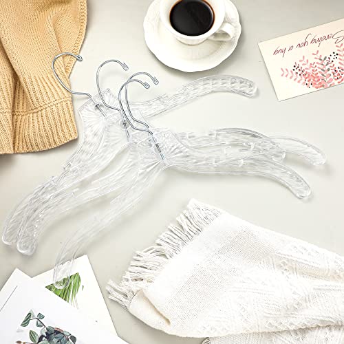 Clear Plastic Clothes Hangers Bulk 40 Pcs Slim Non-Slip Garment Organizers