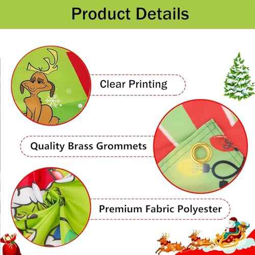 Christmas Yard Fence Sign Xmas Decorations - 120 x 24 Inches Large Welcome Banner for Christmas Decorations Indoor Outdoor Yard Garden Party Supplies