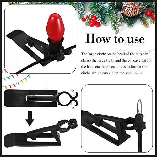 40-Piece Christmas All-in-One Light Hangers - Plastic Gutter, Shingle, & Mini Light Clips (Black, Works with C7, C9 & Mini Lights)