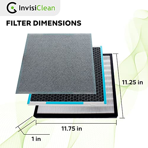 InvisiClean HEPA and Activated Carbon Filter for Aura IC-5018 & Sensa IC-5120 - 11.3x11.8x1 Inches Replacement