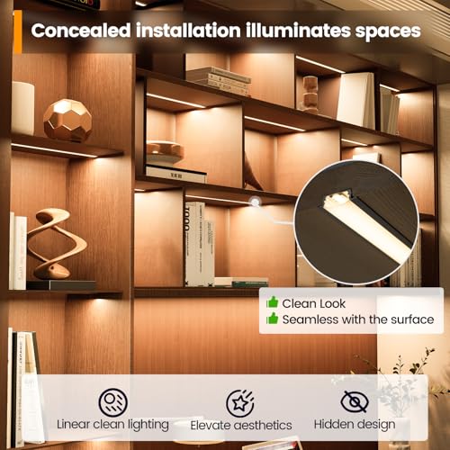 Muzata Silver Recessed LED Channel Kit 6.6ft with Milky White Cover - U127 WW