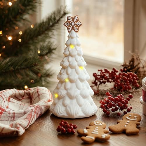 Cynkeyee Christmas Decorations Tree Tabletop Centerpieces - White