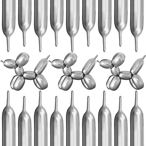 200 Pieces 260 Balloons Twisting 260Q Long Balloons for Balloon Animals Making Weddings Birthdays Christmas Party Decoration (Silver)