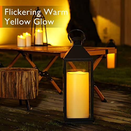 Homemory 6x12 Inch Waterproof Outdoor Flameless Candles with 6-Hour Timer, 2 Pack