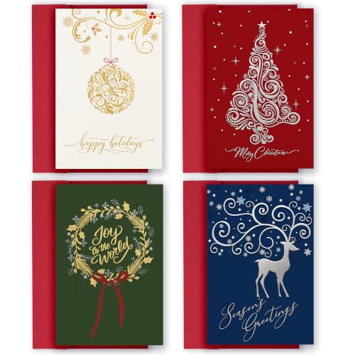 40-Pack 4x6 Christmas Cards with Gold & Silver Foil & Envelopes