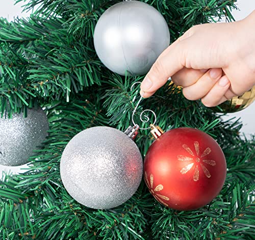 ilauke 120Pcs Ornament Hooks for Christmas Tree – 60 Silver & 60 Gold S-Shaped Hangers with Storage Box