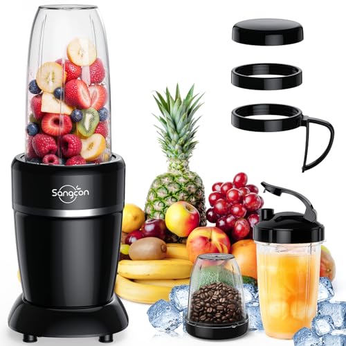 Sangcon 1000W Personal Blender with 3 BPA-Free Cups - Black