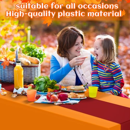 Panelee Fall & Thanksgiving Disposable Table Runners, 12 Pack, 14 x 108 in (4 Colors)