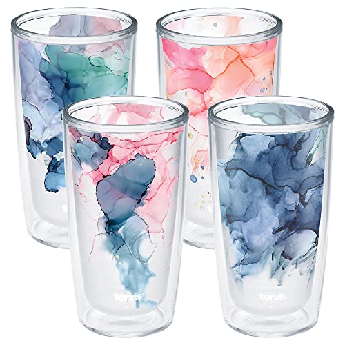 Inkreel Nature Collection 16oz Insulated Double Wall Tumbler Set of 4 - Keeps Drinks Hot & Cold