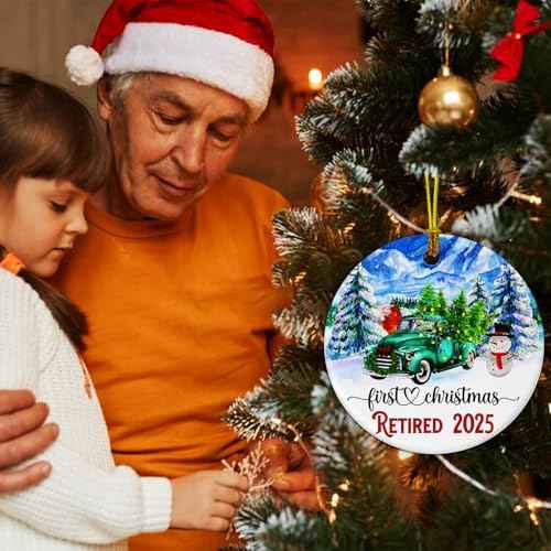 JUNQIU Retirement Ornament 2025, Best Retirement Gift for Woman Or Men - Retired Gifts for Women Mom Nurses Teacher, Retirements Decorations - First Christmas Retired Ornament 2025