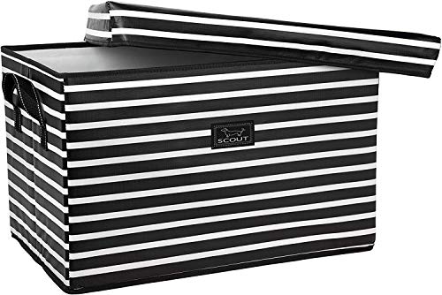 Large Collapsible Lidded Storage Bin - Fleetwood Black - Heavy-Duty, Water-Resistant