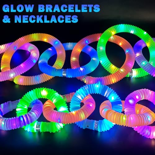 48 Pack Glow Sticks & Bracelets Halloween Party Favors - Kids Light Up Toys