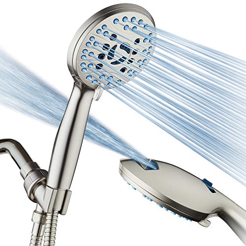 High Pressure Handheld Shower Head with 8 Modes & 2-Mode Power Wash – Satin Nickel, 2.5 GPM