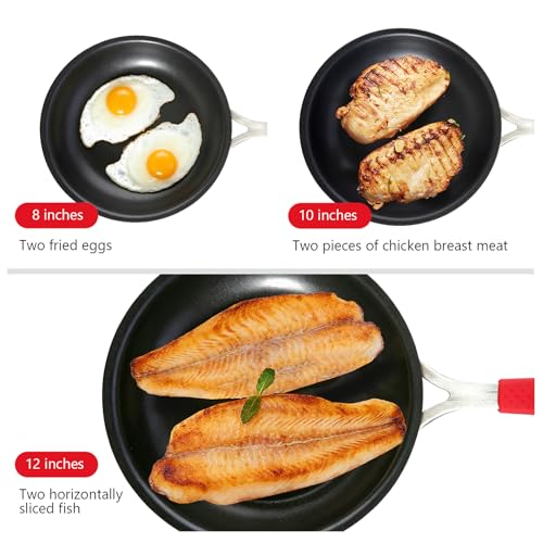 Agerma 10 Inch Nonstick Frying Pan with Detachable Handle, Reinforced Coating, Oven & Dishwasher Safe