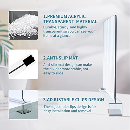 Acrylic Shelf Dividers 12 Pack Clear Closet Organizers Easy Install