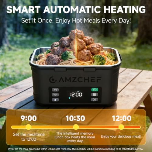 Cordless Electric Lunch Box with 27000mAh Battery - Black