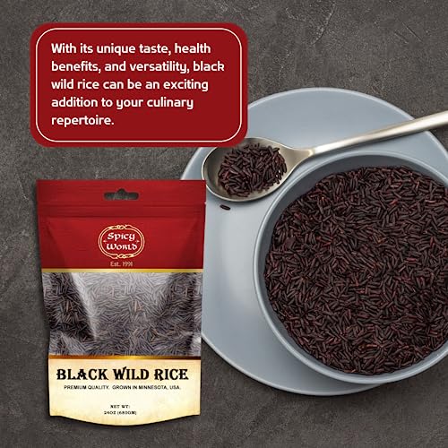 Minnesota Grown Black Wild Rice 6 Pound Bag - All Natural, Premium Quality, Pack of 1 - Variation: 96 Ounce