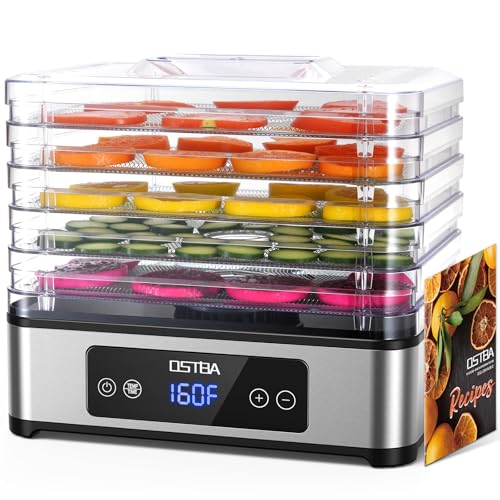OSTBA Food Dehydrator with 5 Stainless Steel Trays, 160°F Temp Control, 400W