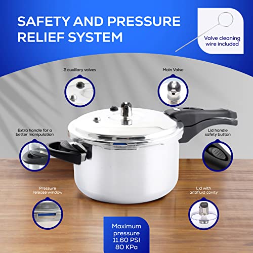Universal Ultra 4.8 Quart Pressure Cooker - Anti-Rust Aluminum, 5-Servings