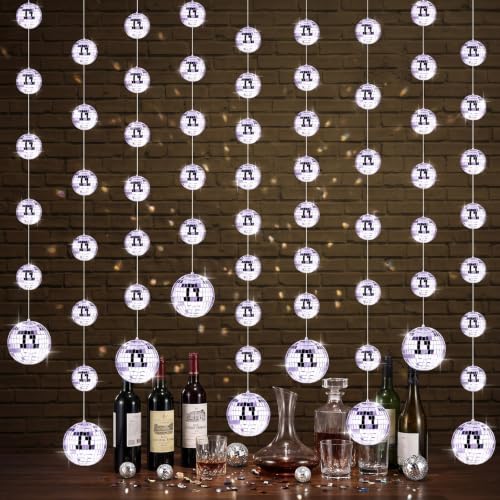 Sumind 8 Pack Mini Disco Ball Garlands Party Decor, 2 Inch, 3 Inch