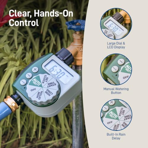 Orbit Programmable Digital Hose Watering Timer - 1 Outlet, Rain Delay, LCD Screen