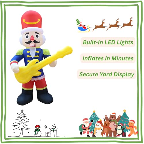 12ft Christmas Inflatable Nutcracker Soldier with LED Lights for Outdoor Yard Decor