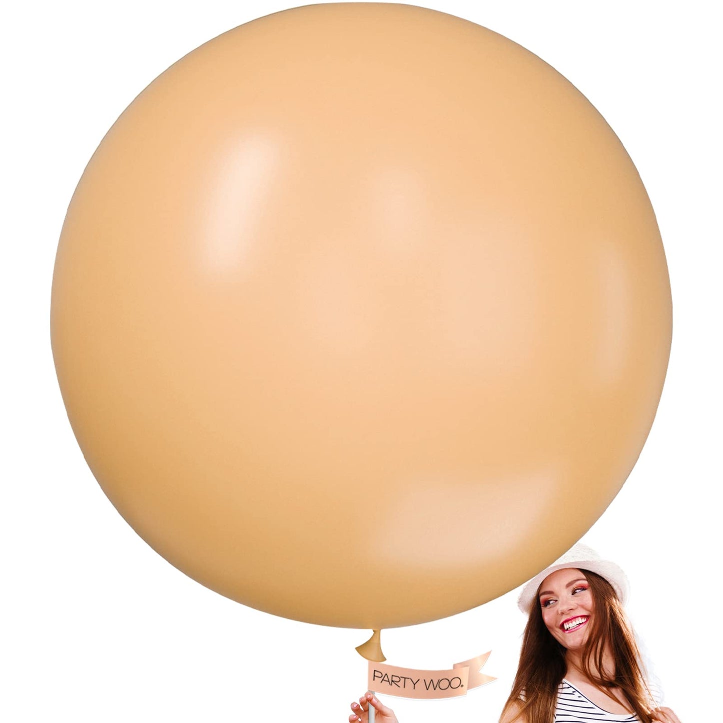 PartyWoo Nude Balloons 4pcs 36 Inch Apricot Fall Neutral Boho Latex Balloons for Jungle Safari Thanksgiving Boy Baby Shower Birthday Anniversary Neutral Themed Party Decorations Brown-Y103