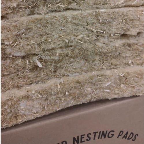 Naturally Grown US Hemp Fiber Chicken Nesting Pads - Super Absorbent & Sustainable | 12"x12" (10 Pack)