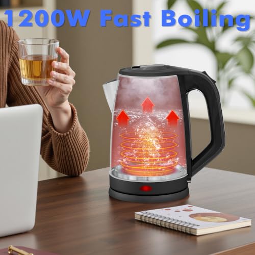 Stariver 2.5L Large Electric Kettle - Black Silver BPA-Free Stainless Steel Water Boiler