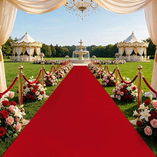 PANDOROOM 3ft x 30ft Red Carpet Runner for Weddings Parties & Events
