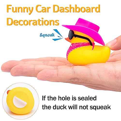 wonuu Rubber Duck Car Ornaments Yellow Duck Car Dashboard Decorations with Propeller Helmet for Christmas Decor and Home Decorations for Adults, Y_Vertical Nation Flag Scarf_White