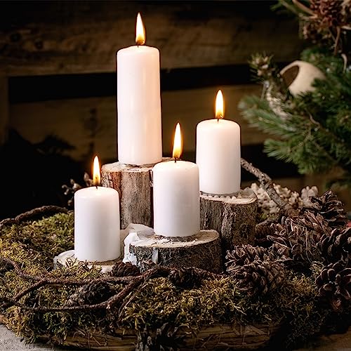 White Unscented Pillar Candles Bulk Set - 36 Pack in 3 Sizes by MTLEE